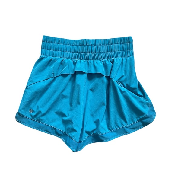Athleta Mesh Racer Run High Rise 3” Women's Vibrant Blue Athletic Shorts Size XS - Picture 2 of 4